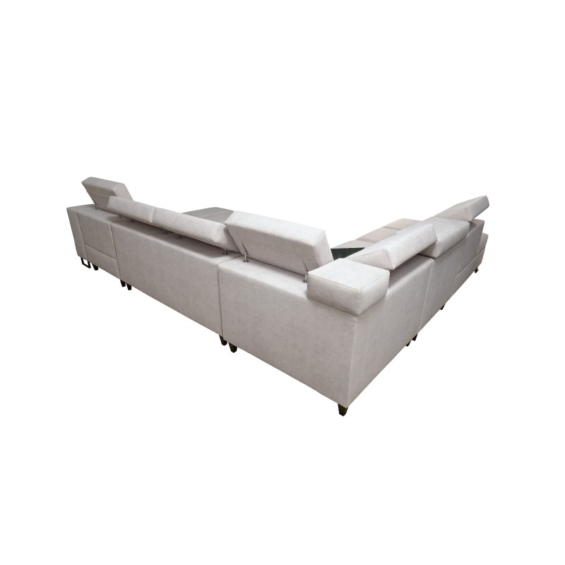 U-förmige Ecksofa Avanti X mit Schlaffunktion und USB-Lampe | Samt, Whisper 11 + Kunstleder U-förmige Ecksofa Avanti X mit Schlaffunktion und USB-Lampe | Samt, Whisper 11 + Kunstleder