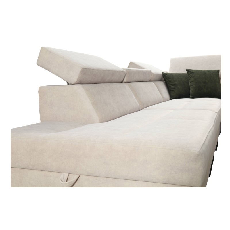 U-förmige Ecksofa Avanti X mit Schlaffunktion und USB-Lampe | Samt, Whisper 11 + Kunstleder U-förmige Ecksofa Avanti X mit Schlaffunktion und USB-Lampe | Samt, Whisper 11 + Kunstleder