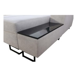 U-förmige Ecksofa Avanti X mit Schlaffunktion und USB-Lampe | Samt, Whisper 11 + Kunstleder U-förmige Ecksofa Avanti X mit Schlaffunktion und USB-Lampe | Samt, Whisper 11 + Kunstleder