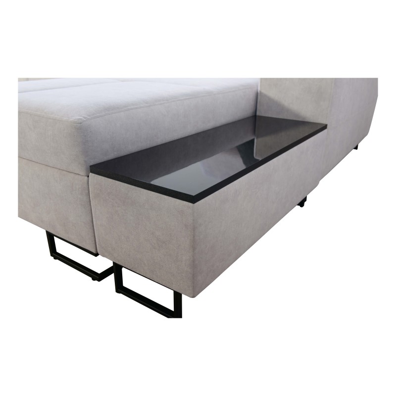 U-förmige Ecksofa Avanti X mit Schlaffunktion und USB-Lampe | Samt, Whisper 11 + Kunstleder U-förmige Ecksofa Avanti X mit Schlaffunktion und USB-Lampe | Samt, Whisper 11 + Kunstleder