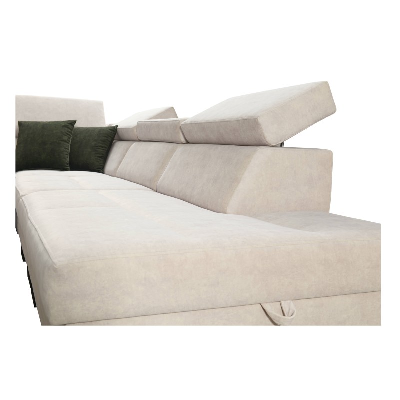 U-förmige Ecksofa Avanti X mit Schlaffunktion und USB-Lampe | Samt, Whisper 11 + Kunstleder U-förmige Ecksofa Avanti X mit Schlaffunktion und USB-Lampe | Samt, Whisper 11 + Kunstleder