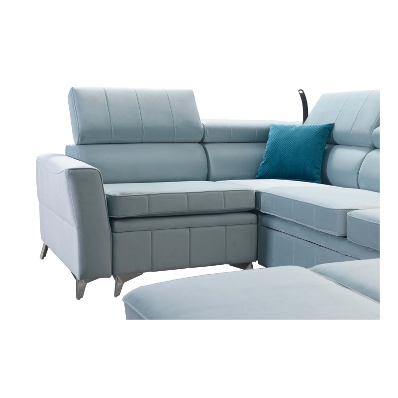 Modena V corner sofa with a sleeping function and bedding storage - Velvet, Amor velvet 4308 Modena V corner sofa with a sleeping function and bedding storage - Velvet, Amor velvet 4308