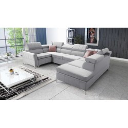 Ecksofa Modena V mit Schlaffunktion und Bettkasten - Velvet, Amor velvet 4318
