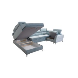 Modena V corner sofa with a sleeping function and bedding storage - Velvet, Amor velvet 4308 Modena V corner sofa with a sleeping function and bedding storage - Velvet, Amor velvet 4308