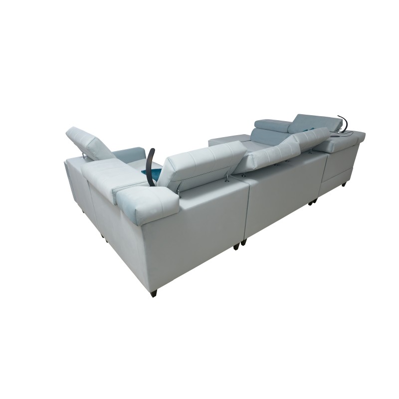 Modena V corner sofa with a sleeping function and bedding storage - Velvet, Amor velvet 4308 Modena V corner sofa with a sleeping function and bedding storage - Velvet, Amor velvet 4308