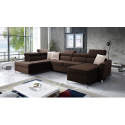 Modena VI corner sofa with sleeping function – elegance and functionality in Velvet fabric, Amor velvet 4301