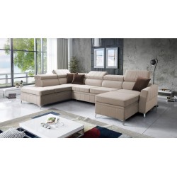 Narożnik Modena VI z funkcją spania – elegancja i funkcjonalność w tkaninie Velvet, Amor velvet 4303