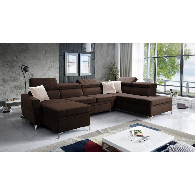 Modena VI corner sofa with sleeping function – elegance and functionality in Velvet fabric, Amor velvet 4301 Modena VI corner sofa with sleeping function – elegance and functionality in Velvet fabric, Amor velvet 4301