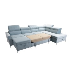 Modena VI Corner Sofa with Sleeping Function – Elegance and Functionality in Velvet Fabric, Amor Velvet 4303 Modena VI Corner Sofa with Sleeping Function – Elegance and Functionality in Velvet Fabric, Amor Velvet 4303