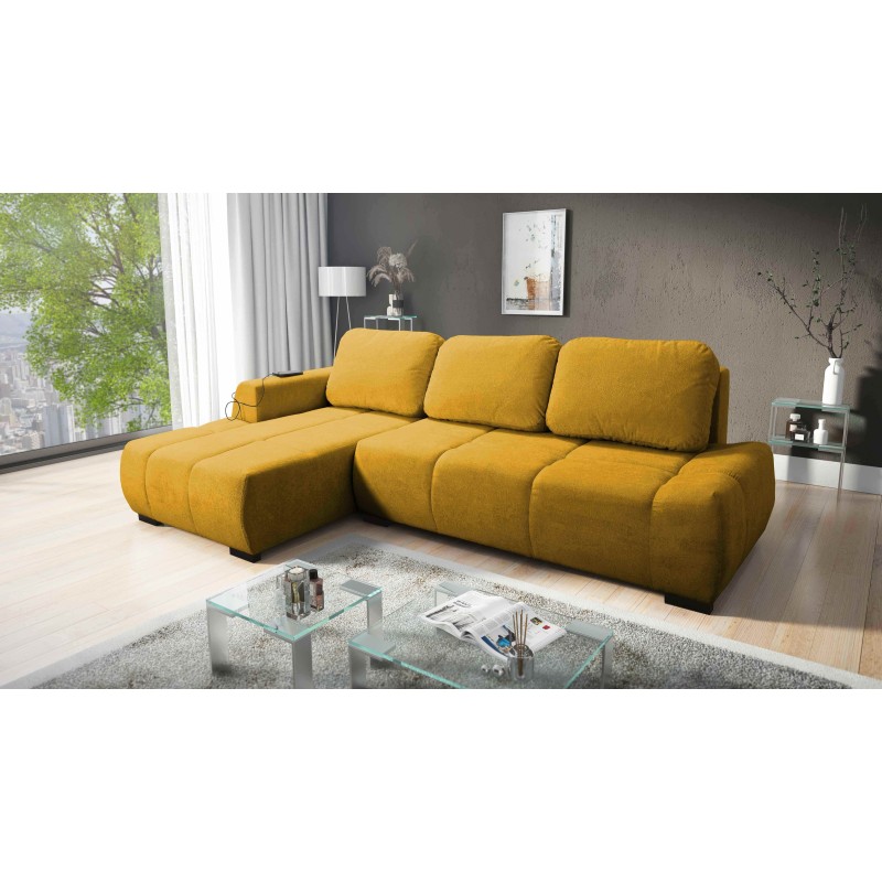 Oscar corner sofa with sleeping function and USB port – Comfort and style in your living room