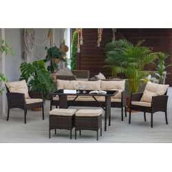 Frankhauer Gartenmöbel-Set TAJLO dunkelbraun