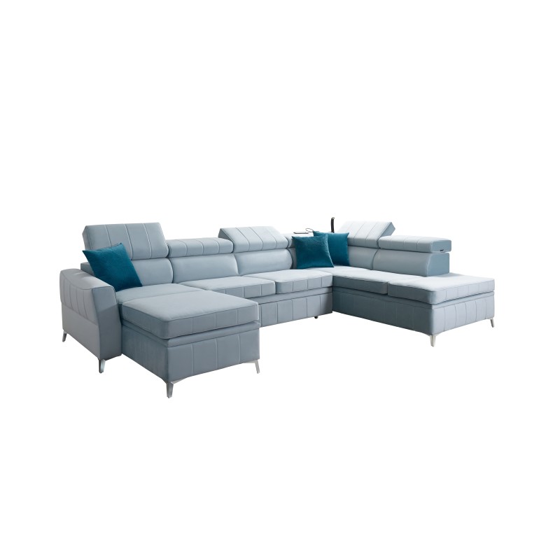 Narożnik Modena VI z funkcją spania – elegancja i funkcjonalność w tkaninie Velvet, Amor velvet 4309 Narożnik Modena VI z funkcją spania – elegancja i funkcjonalność w tkaninie Velvet, Amor velvet 4309