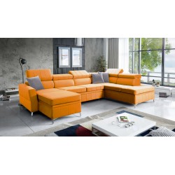 Modena VI corner sofa with a sleeping function – elegance and functionality in Velvet fabric, Amor velvet 4309