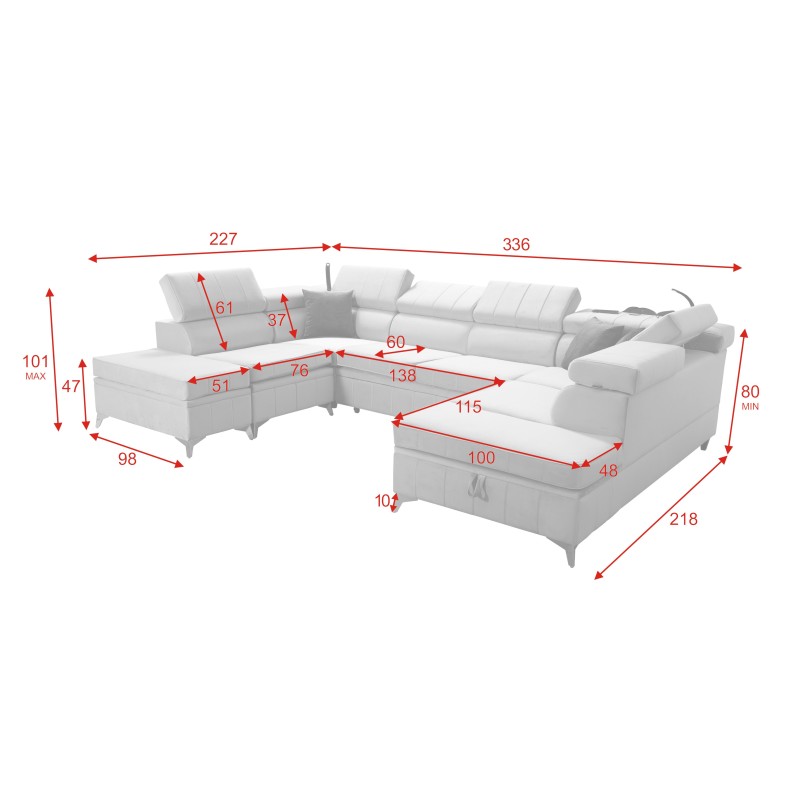 Modena VIII corner sofa with sleeping function Velvet, Amor velvet 4308 - elegance and functionality in one Modena VIII corner sofa with sleeping function Velvet, Amor velvet 4308 - elegance and functionality in one