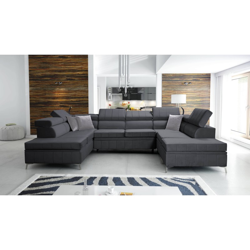Ecksofa Modena VIII mit Schlaffunktion Velvet, Amor Velvet 4321 - Eleganz und Funktionalität in Einem