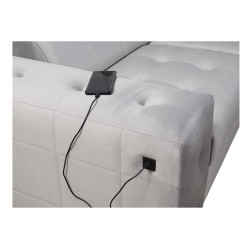 Fusion IV corner sofa with quilted seat, sleeping function, and USB port | Velvet | Hydrophobic, Magic Velvet 2282