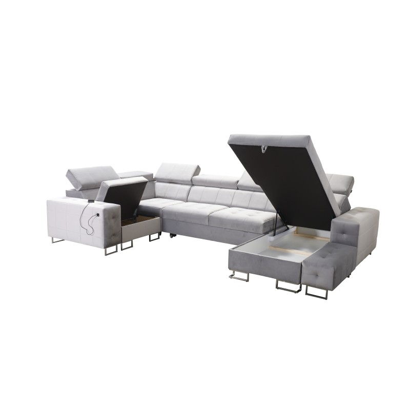 Fusion IV Ecksofa mit gestepptem Sitz, Schlaffunktion und USB-Anschluss | Samt | Hydrophob, Magic Velvet 2299 Fusion IV Ecksofa mit gestepptem Sitz, Schlaffunktion und USB-Anschluss | Samt | Hydrophob, Magic Velvet 2299