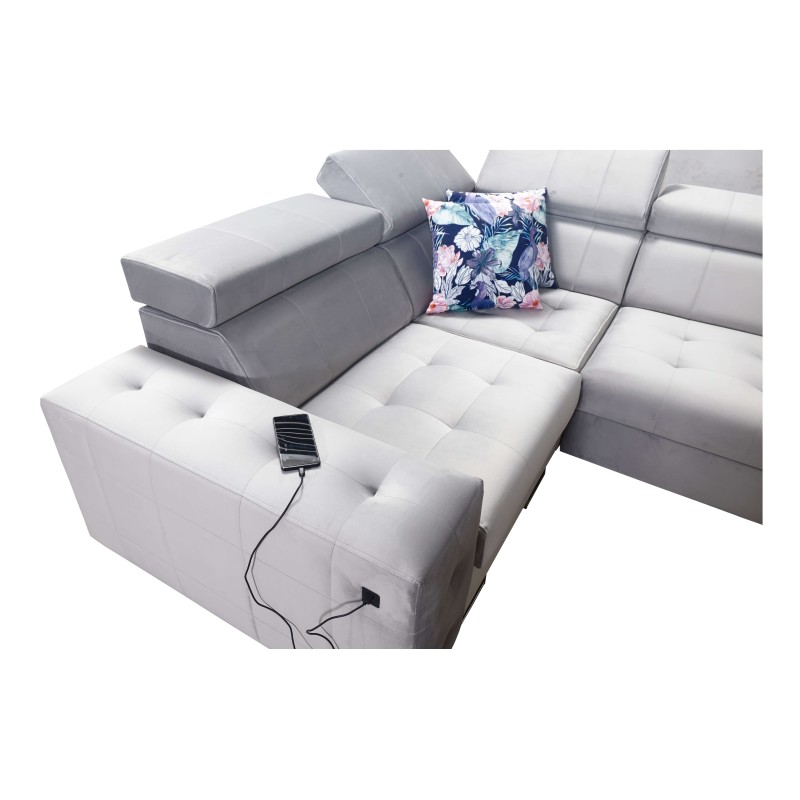 Fusion IV Ecksofa mit gestepptem Sitz, Schlaffunktion und USB-Anschluss | Samt | Hydrophob, Magic Velvet 2299 Fusion IV Ecksofa mit gestepptem Sitz, Schlaffunktion und USB-Anschluss | Samt | Hydrophob, Magic Velvet 2299