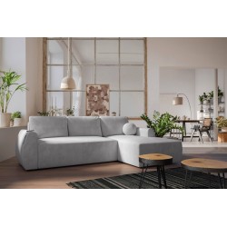 Ecksofa Nilo mit Schlaffunktion und USB-Anschluss in Samtstoff, Wave 15 - Komfort und Stil in einem