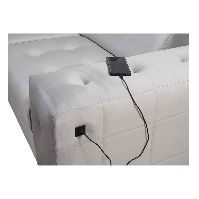 Fusion IV Ecksofa mit gestepptem Sitz, Schlaffunktion und USB-Anschluss | Samt | Hydrophob, Magic Velvet 2299 Fusion IV Ecksofa mit gestepptem Sitz, Schlaffunktion und USB-Anschluss | Samt | Hydrophob, Magic Velvet 2299