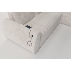 Ecksofa Nilo mit Schlaffunktion und USB-Anschluss in Samtstoff, Wave 10 - Komfort und Stil in einem Ecksofa Nilo mit Schlaffunktion und USB-Anschluss in Samtstoff, Wave 10 - Komfort und Stil in einem