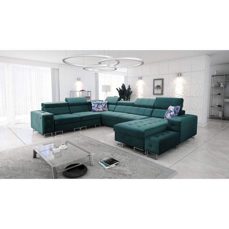 Fusion VIII corner sofa with quilted seat and sleeping function | High-quality furniture