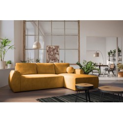 Ecksofa Nilo mit Schlaffunktion und USB-Anschluss in Samtstoff, Wave 5 - Komfort und Stil in einem