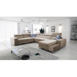 Fusion VIII corner sofa with quilted seat and sleeping function | High-quality furniture