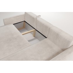 Nilo corner sofa with sleeping function and USB port in Velvet fabric, Wave 4 - Comfort and style in one Nilo corner sofa with sleeping function and USB port in Velvet fabric, Wave 4 - Comfort and style in one