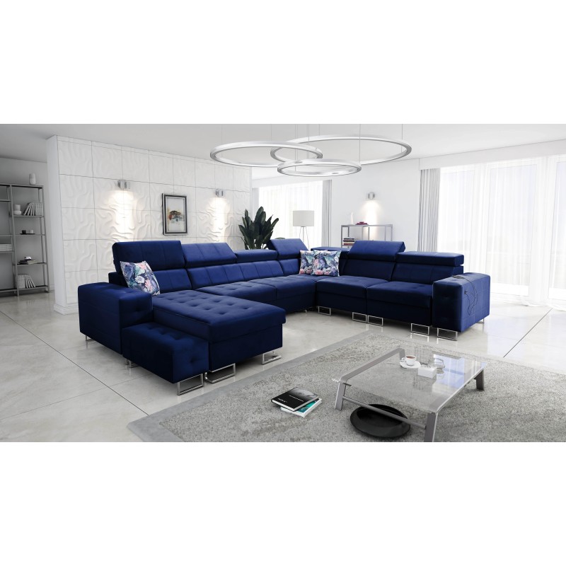 Fusion VIII corner sofa with quilted seat and sleeping function | High-quality furniture