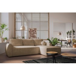Ecksofa Nilo mit Schlaffunktion und USB-Anschluss in Samtstoff, Wave 4 - Komfort und Stil in einem