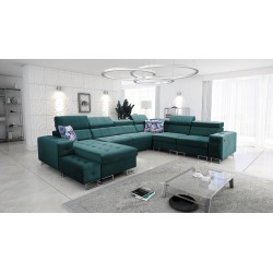 Fusion VIII corner sofa with quilted seat and sleeping function | High-quality furniture