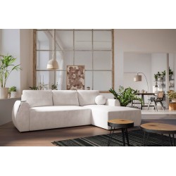 Ecksofa Nilo mit Schlaffunktion und USB-Anschluss im Veloursstoff, Wave 1 - Komfort und Stil in einem