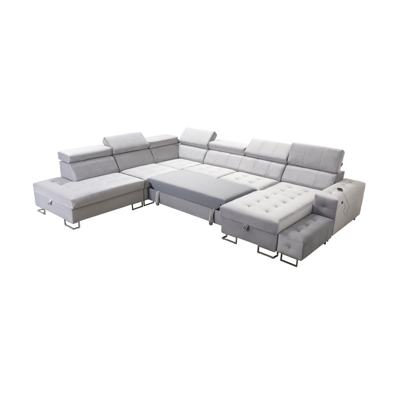 Fusion X Corner Sofa with Sleeping Function in Velvet Fabric | Water-Repellent, Magic Velvet 2221 | Perfect for Your Living Room Fusion X Corner Sofa with Sleeping Function in Velvet Fabric | Water-Repellent, Magic Velvet 2221 | Perfect for Your Living Room