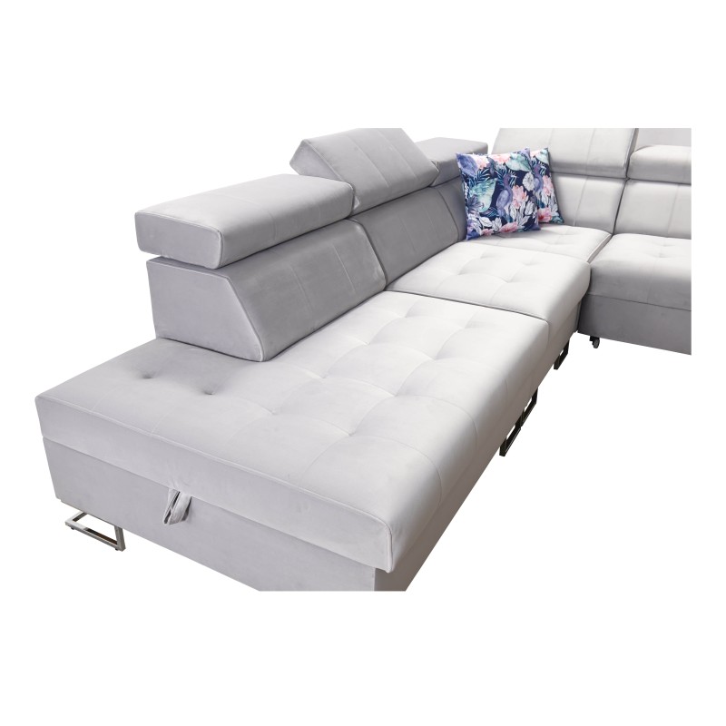 Fusion X Corner Sofa with Sleeping Function in Velvet Fabric | Water-Repellent, Magic Velvet 2221 | Perfect for Your Living Room Fusion X Corner Sofa with Sleeping Function in Velvet Fabric | Water-Repellent, Magic Velvet 2221 | Perfect for Your Living Room