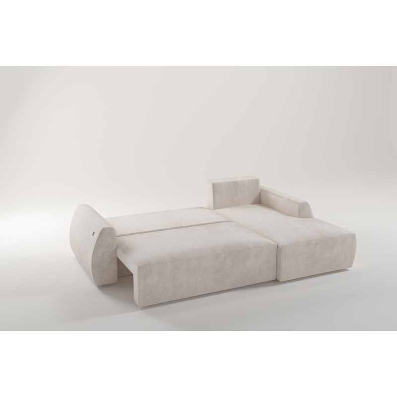 Esquina Nilo con función de cama y puerto USB en tela de terciopelo, Wave 2 - Comodidad y estilo en uno Esquina Nilo con función de cama y puerto USB en tela de terciopelo, Wave 2 - Comodidad y estilo en uno