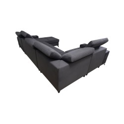 Porto IV U-shaped corner sofa with sleeping function - high-quality Velvet fabric | Hydrophobic, Casablanca 2314