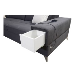 Esquinero en forma de U Porto IV con función de cama - alta calidad de tela de terciopelo | Hidrofóbica, Casablanca 2304 Esquinero en forma de U Porto IV con función de cama - alta calidad de tela de terciopelo | Hidrofóbica, Casablanca 2304