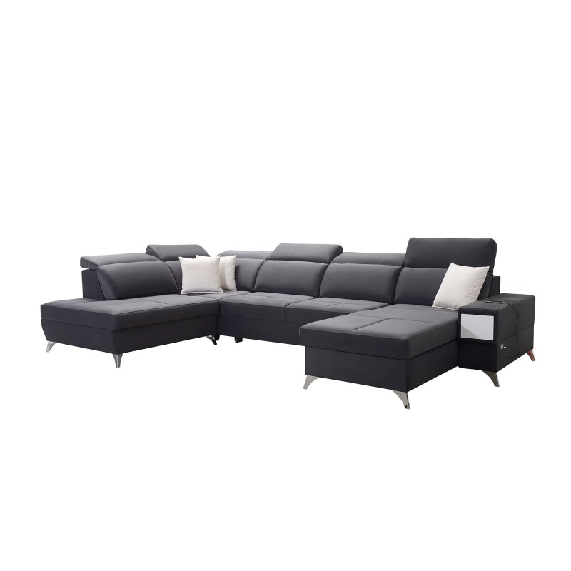 Luxuriöses U-förmiges Sofa Porto VI mit Schlaffunktion - Samt | Hydrophob, Casablanca 2304 Luxuriöses U-förmiges Sofa Porto VI mit Schlaffunktion - Samt | Hydrophob, Casablanca 2304