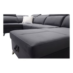 Luxuriöses U-förmiges Sofa Porto VI mit Schlaffunktion - Samt | Hydrophob, Casablanca 2304 Luxuriöses U-förmiges Sofa Porto VI mit Schlaffunktion - Samt | Hydrophob, Casablanca 2304