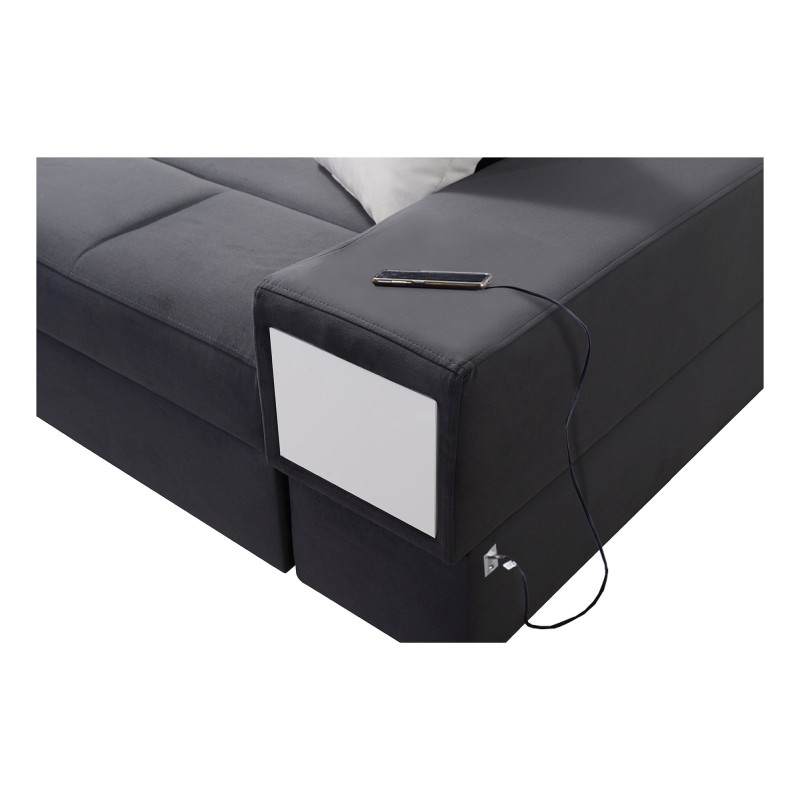 Luxuriöses U-förmiges Sofa Porto VI mit Schlaffunktion - Samt | Hydrophob, Casablanca 2304 Luxuriöses U-förmiges Sofa Porto VI mit Schlaffunktion - Samt | Hydrophob, Casablanca 2304