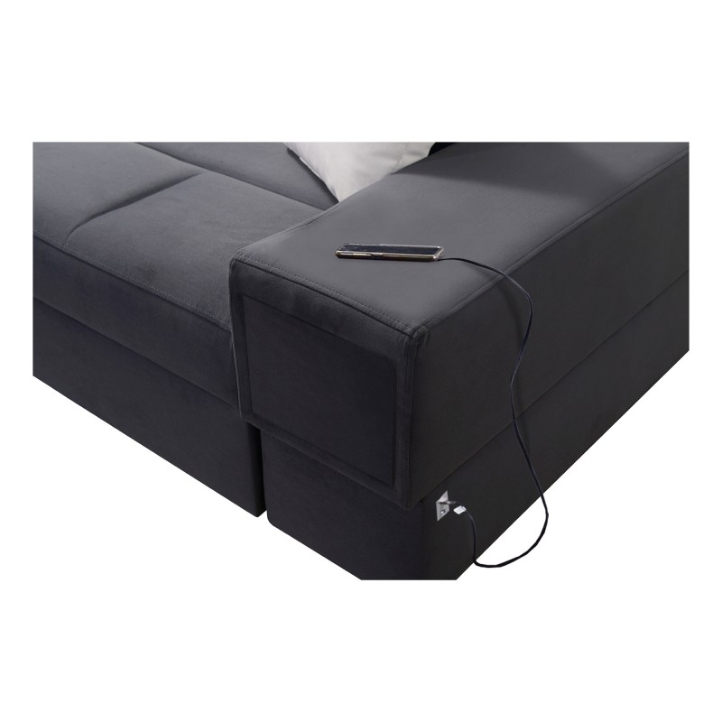 Luxus-Ecksofa in U-Form Porto VI mit Schlaffunktion - Samt | Hydrophob, Casablanca 2314 Luxus-Ecksofa in U-Form Porto VI mit Schlaffunktion - Samt | Hydrophob, Casablanca 2314