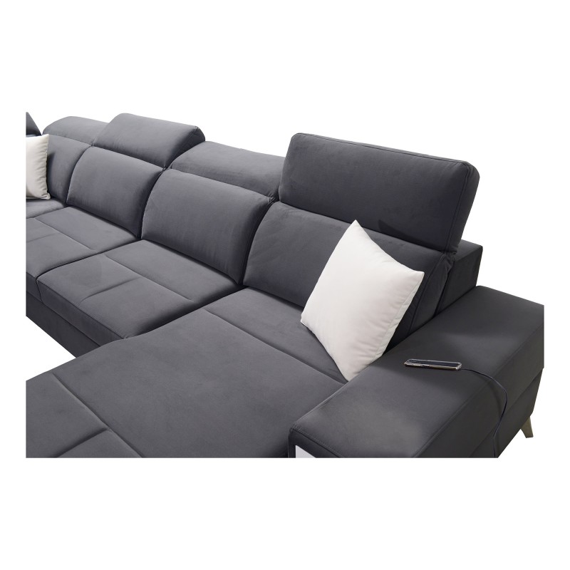 Luxuriöses Ecksofa in U-Form Porto VI mit Schlaffunktion - Samt | Wasserabweisend, Casablanca 2316 Luxuriöses Ecksofa in U-Form Porto VI mit Schlaffunktion - Samt | Wasserabweisend, Casablanca 2316