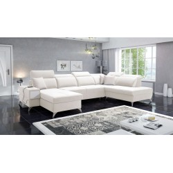Luxury U-shaped Corner Sofa Porto VI with a Sleeping Function - Velvet | Hydrophobic, Casablanca 2301