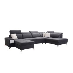 Luxus-Ecksofa in U-Form Porto VI mit Schlaffunktion - Samt | Hydrophob, Casablanca 2314 Luxus-Ecksofa in U-Form Porto VI mit Schlaffunktion - Samt | Hydrophob, Casablanca 2314