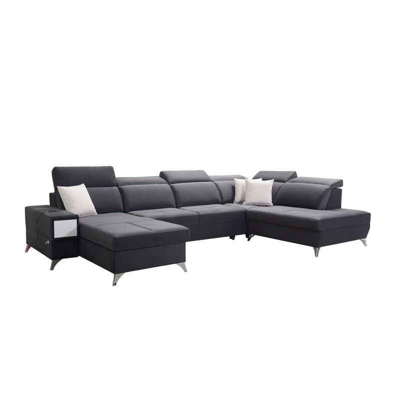 Luxus-Ecksofa in U-Form Porto VI mit Schlaffunktion - Samt | Hydrophob, Casablanca 2314 Luxus-Ecksofa in U-Form Porto VI mit Schlaffunktion - Samt | Hydrophob, Casablanca 2314