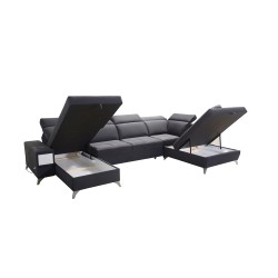 Luxus-Ecksofa in U-Form Porto VI mit Schlaffunktion - Samt | Hydrophob, Casablanca 2314 Luxus-Ecksofa in U-Form Porto VI mit Schlaffunktion - Samt | Hydrophob, Casablanca 2314