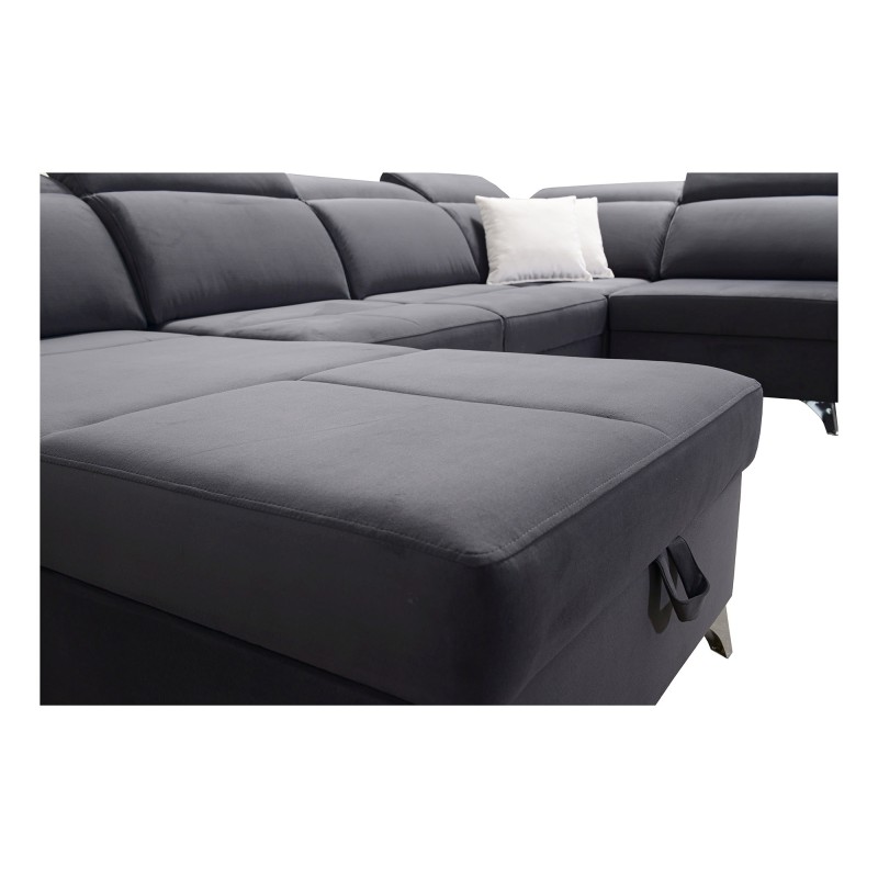 Luxus-Ecksofa in U-Form Porto VI mit Schlaffunktion - Samt | Hydrophob, Casablanca 2314 Luxus-Ecksofa in U-Form Porto VI mit Schlaffunktion - Samt | Hydrophob, Casablanca 2314