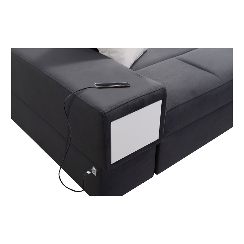 Luxus-Ecksofa in U-Form Porto VI mit Schlaffunktion - Samt | Hydrophob, Casablanca 2314 Luxus-Ecksofa in U-Form Porto VI mit Schlaffunktion - Samt | Hydrophob, Casablanca 2314