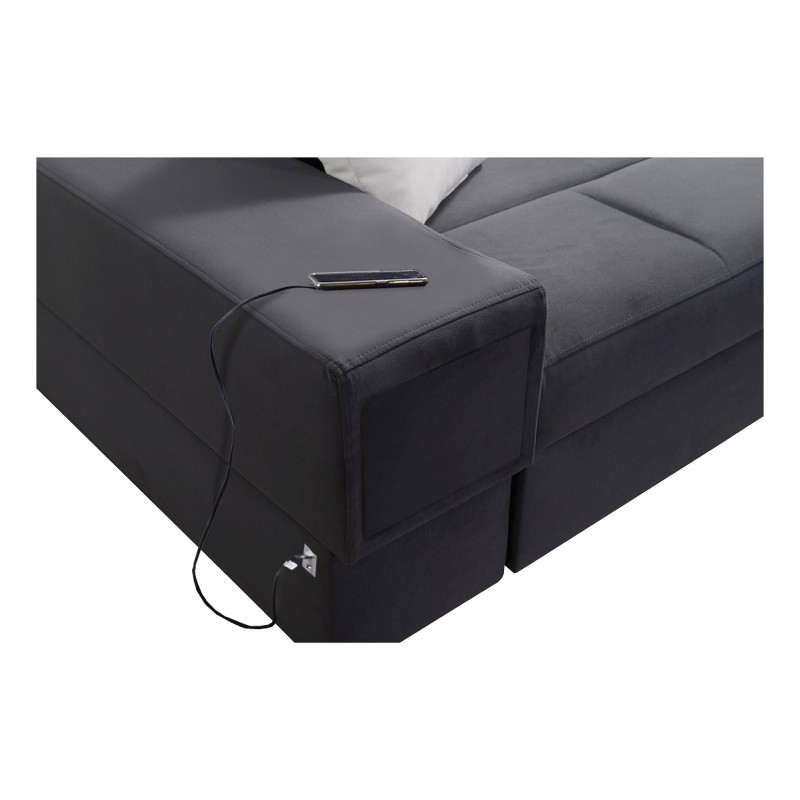 Luxus-Ecksofa in U-Form Porto VI mit Schlaffunktion - Samt | Hydrophob, Casablanca 2314 Luxus-Ecksofa in U-Form Porto VI mit Schlaffunktion - Samt | Hydrophob, Casablanca 2314